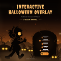 Interactive Halloween Stream Overlay — graveyard scene with zombies reacting to Twitch chat