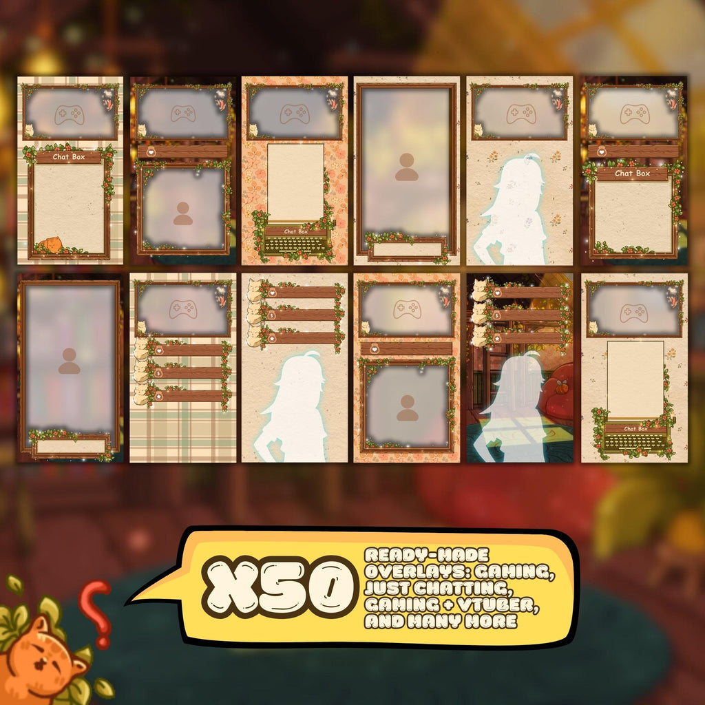 Vertical Stream Overlays – Cozy Cats Starter Pack for TikTok & YouTube