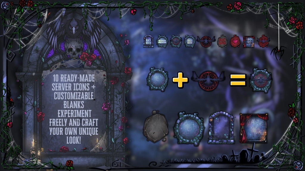 Discord Pack in Dark Gothic Theme: Icons, Banners, Dividers