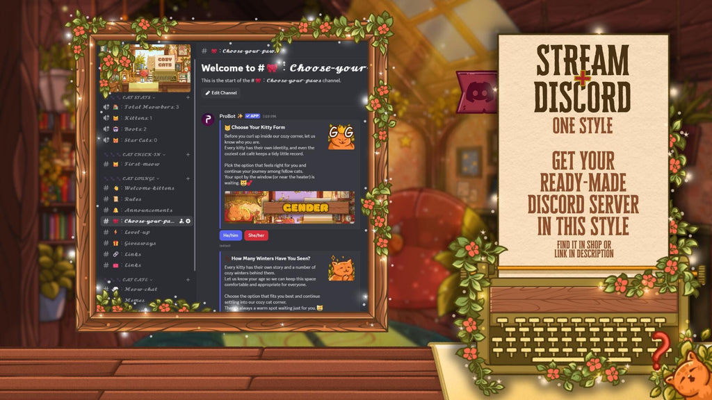 Animated Stream Screens in Cozy Cats Theme