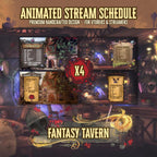 Animated Stream Schedule in Fantasy Tavern Theme, Customizable Templates