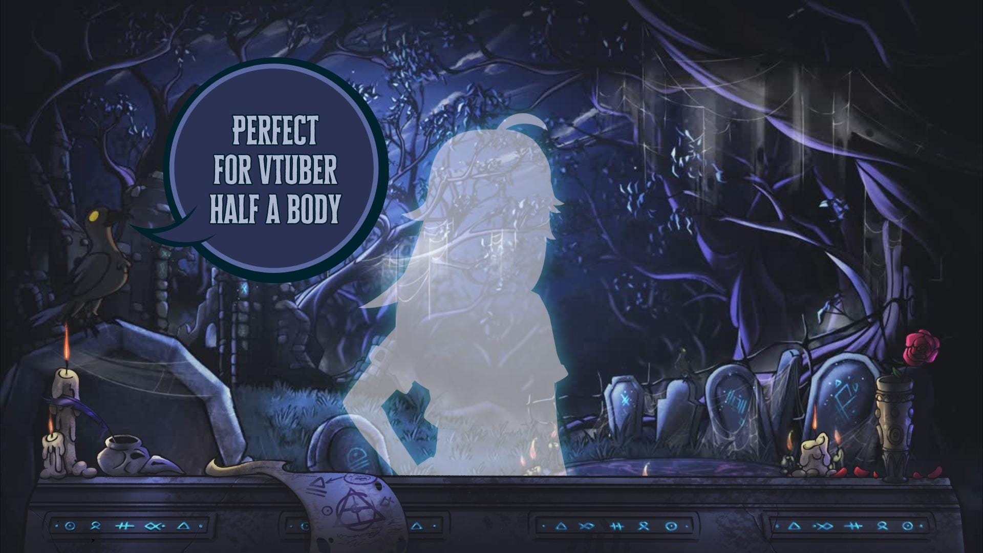 Animated background - Gothic Cemetery | For VTubers & Streamers