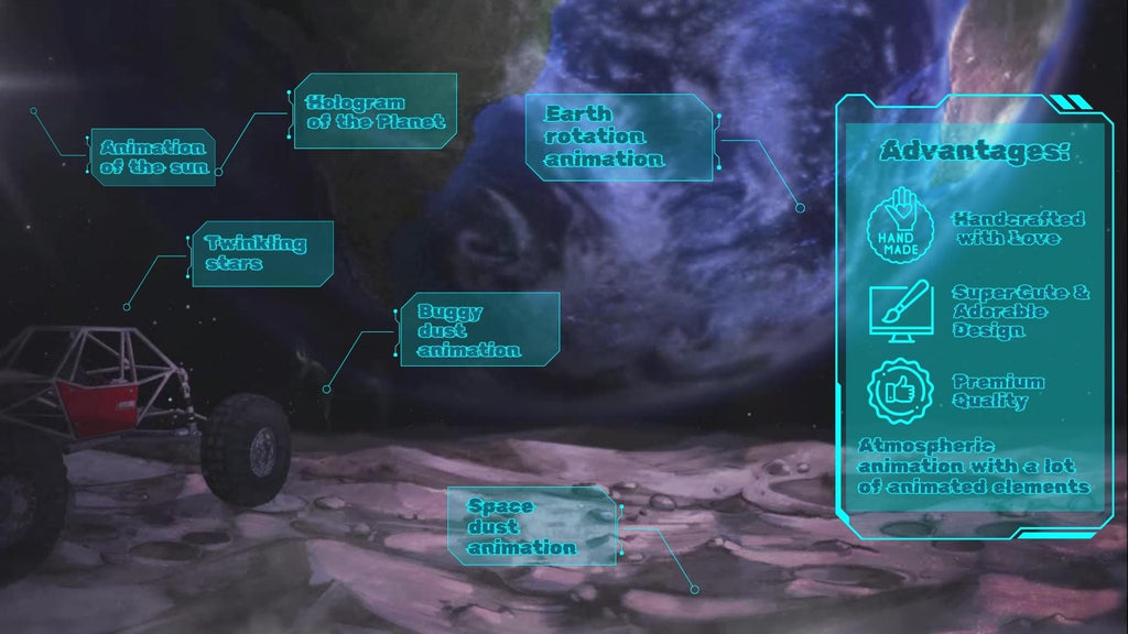 Animated background - Space moon, For VTubers & Streamers