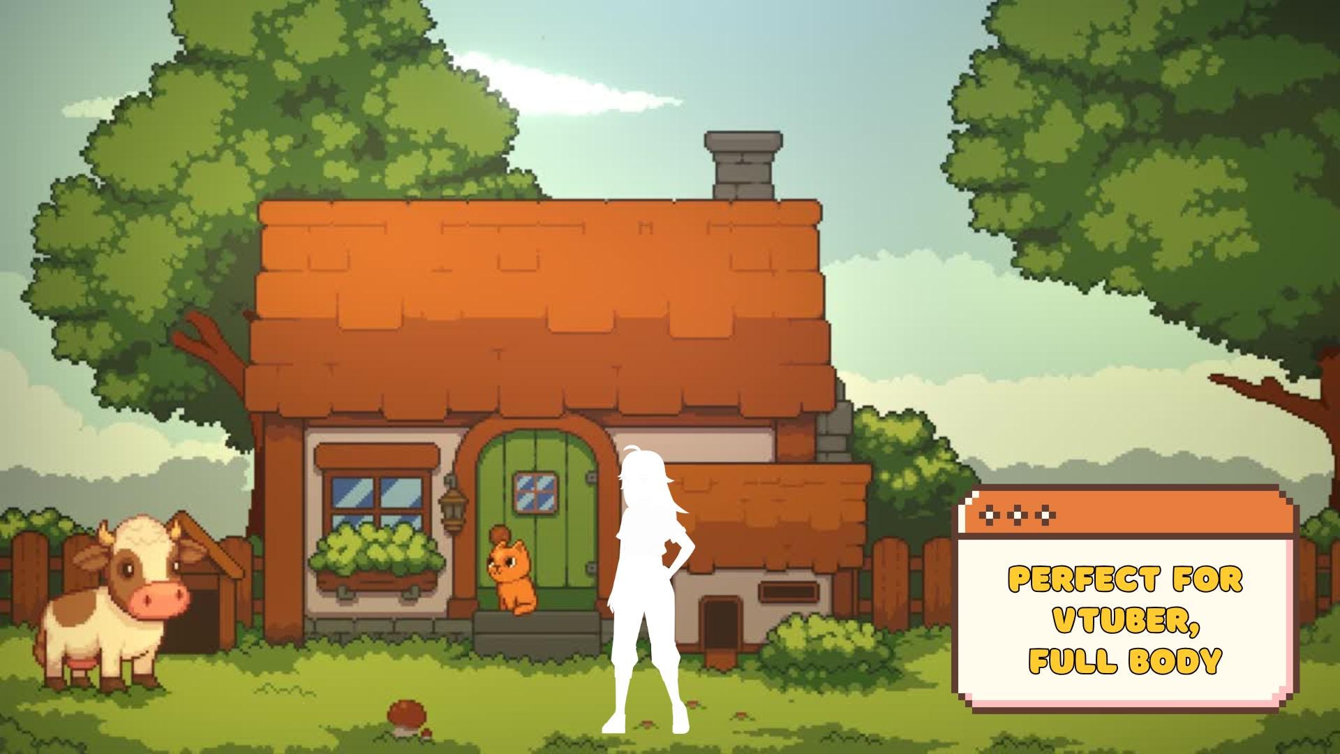 Animated background - Cozy Pixel Farm, For VTubers & Streamers