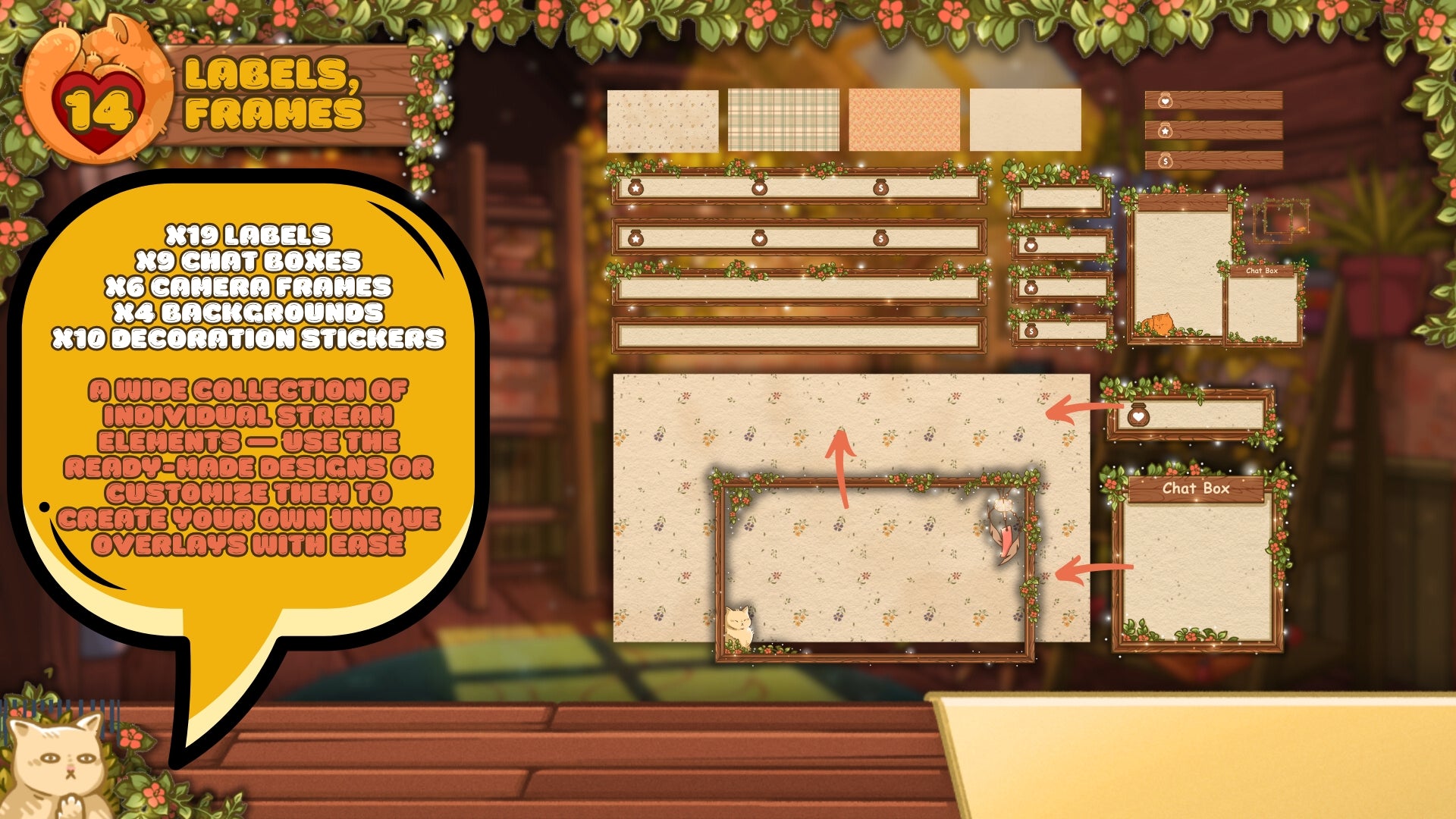 Ultimate Stream Overlay MASTERPACK - Cute Cats: All-In-One Stream Kit