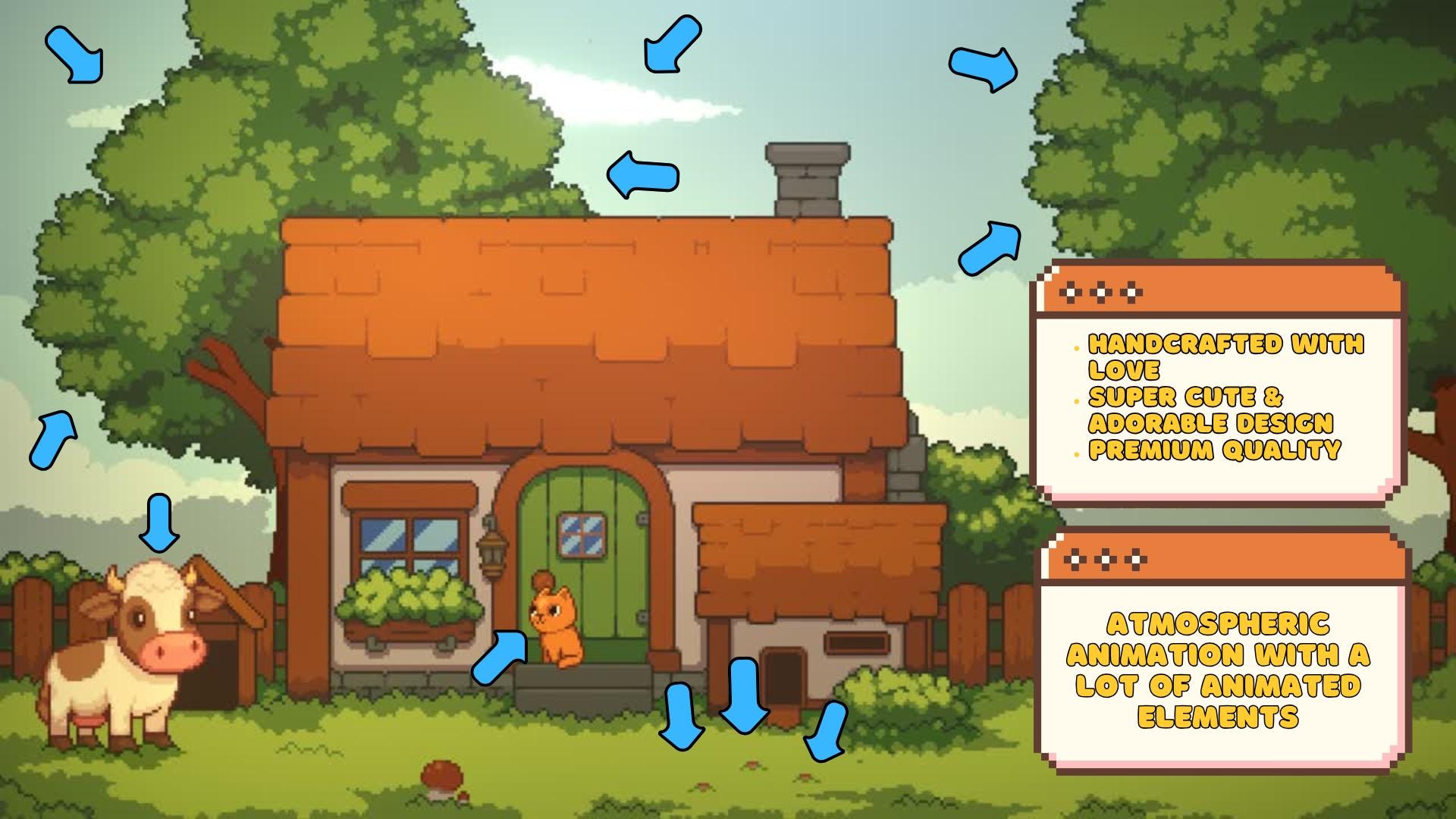 Animated background - Cozy Pixel Farm, For VTubers & Streamers