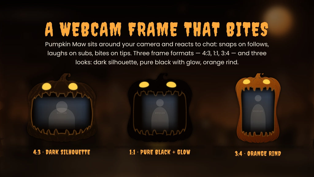 Interactive Halloween Stream Overlay — Zombies React to Chat, Curse Wheel, 4 Screens & Webcam Frame