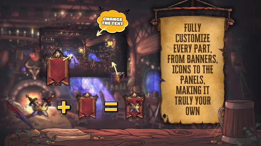 Fantasy Tavern Discord Pack | Pre-Made RPG & DnD Decoration | Discord Emotes | Discord Banner | Discord Panels