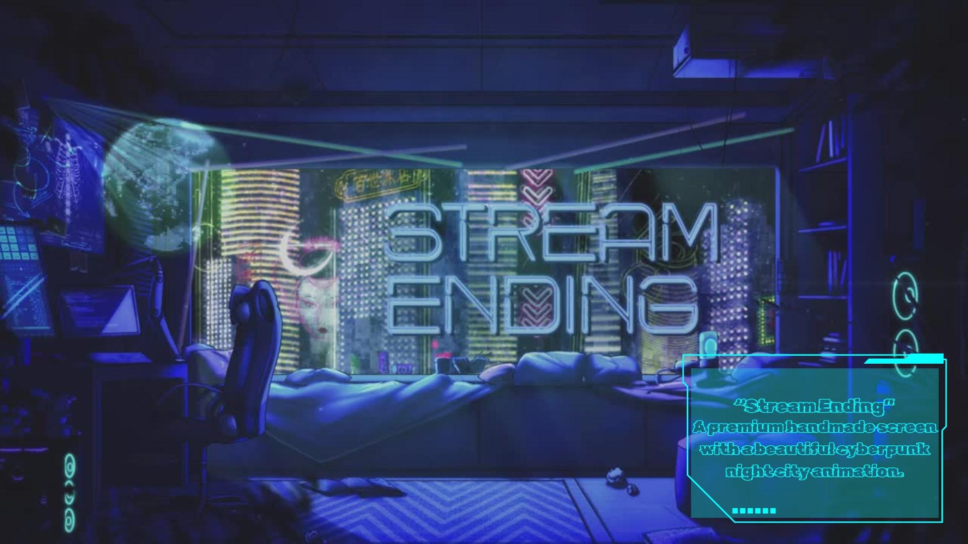 Animated Stream Screens in CyberPunk Theme