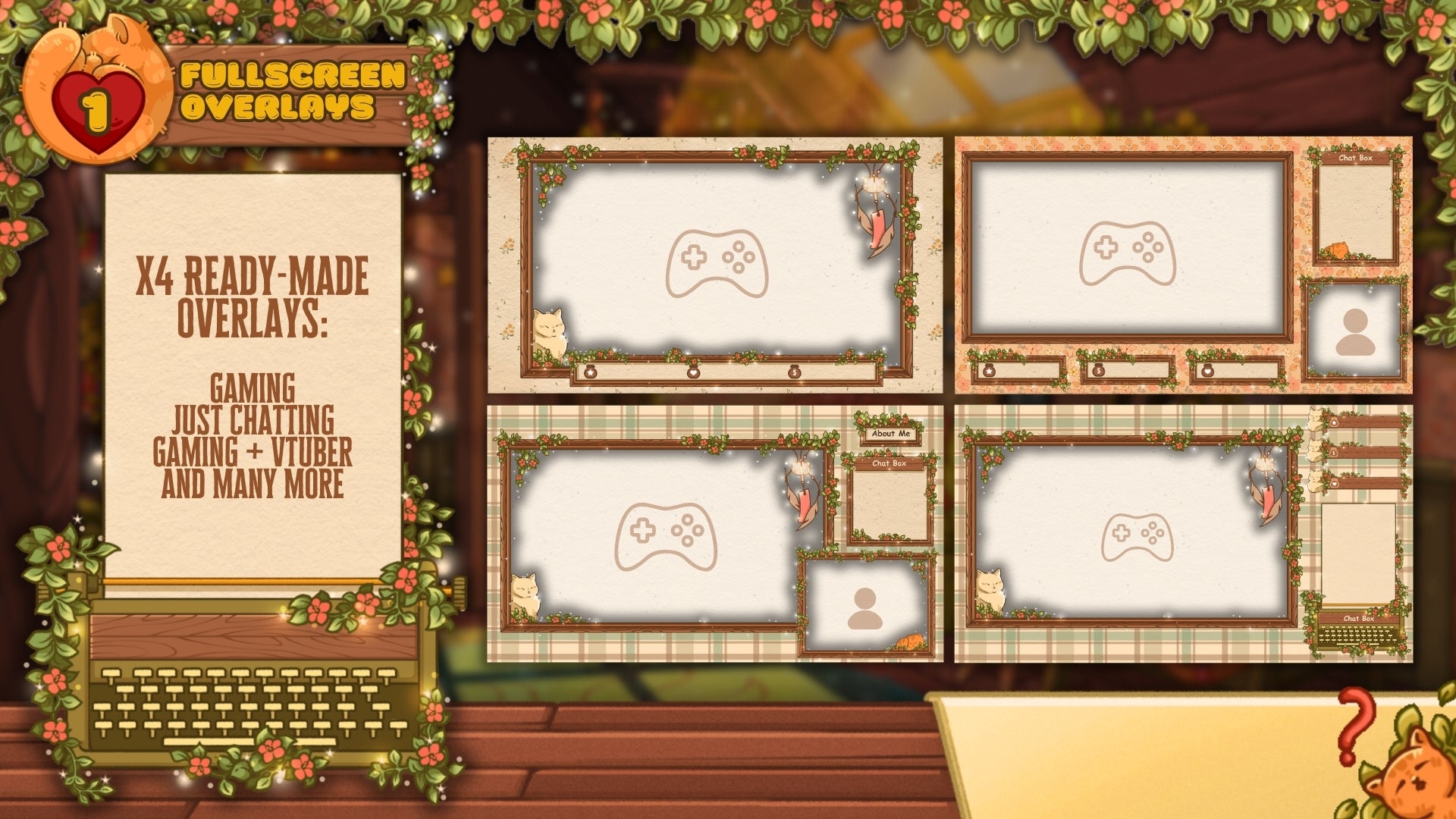 Ultimate Stream Overlay MASTERPACK - Cute Cats: All-In-One Stream Kit