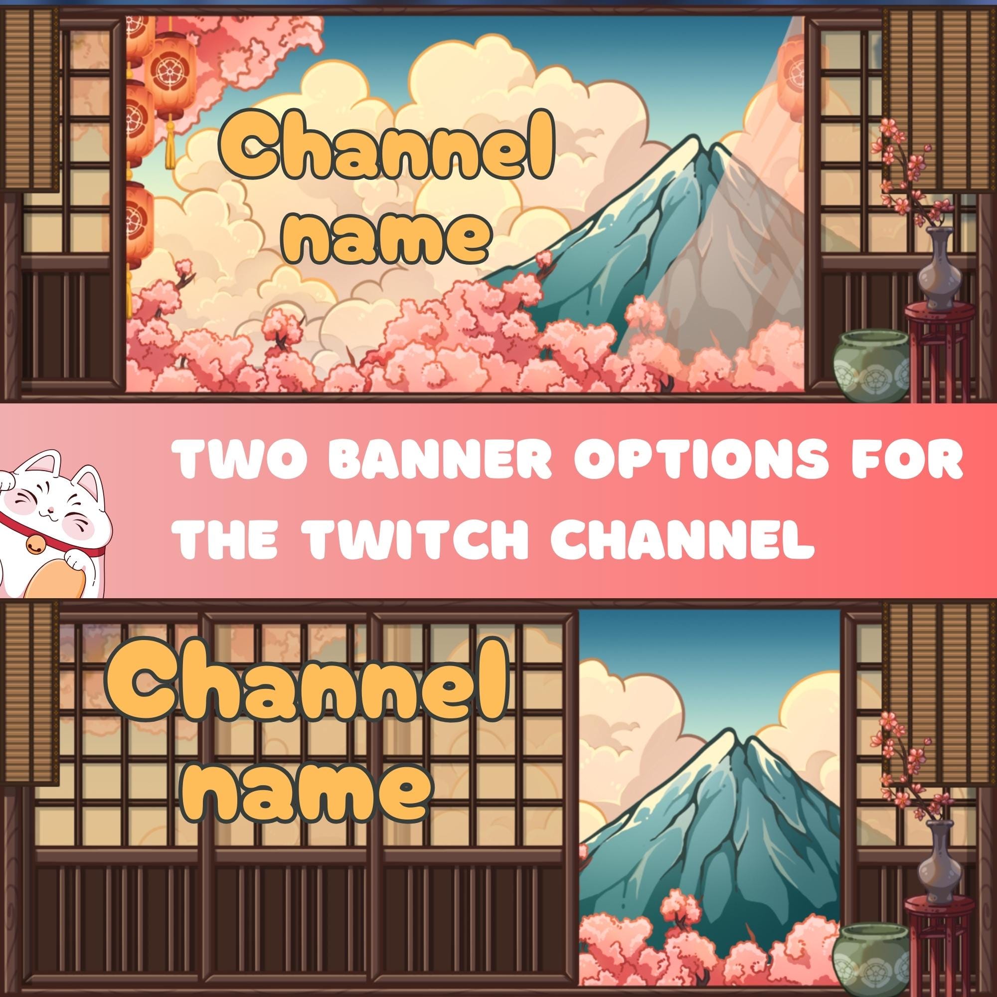 Twitch Panels Pack - Pink Japanese Sakura
