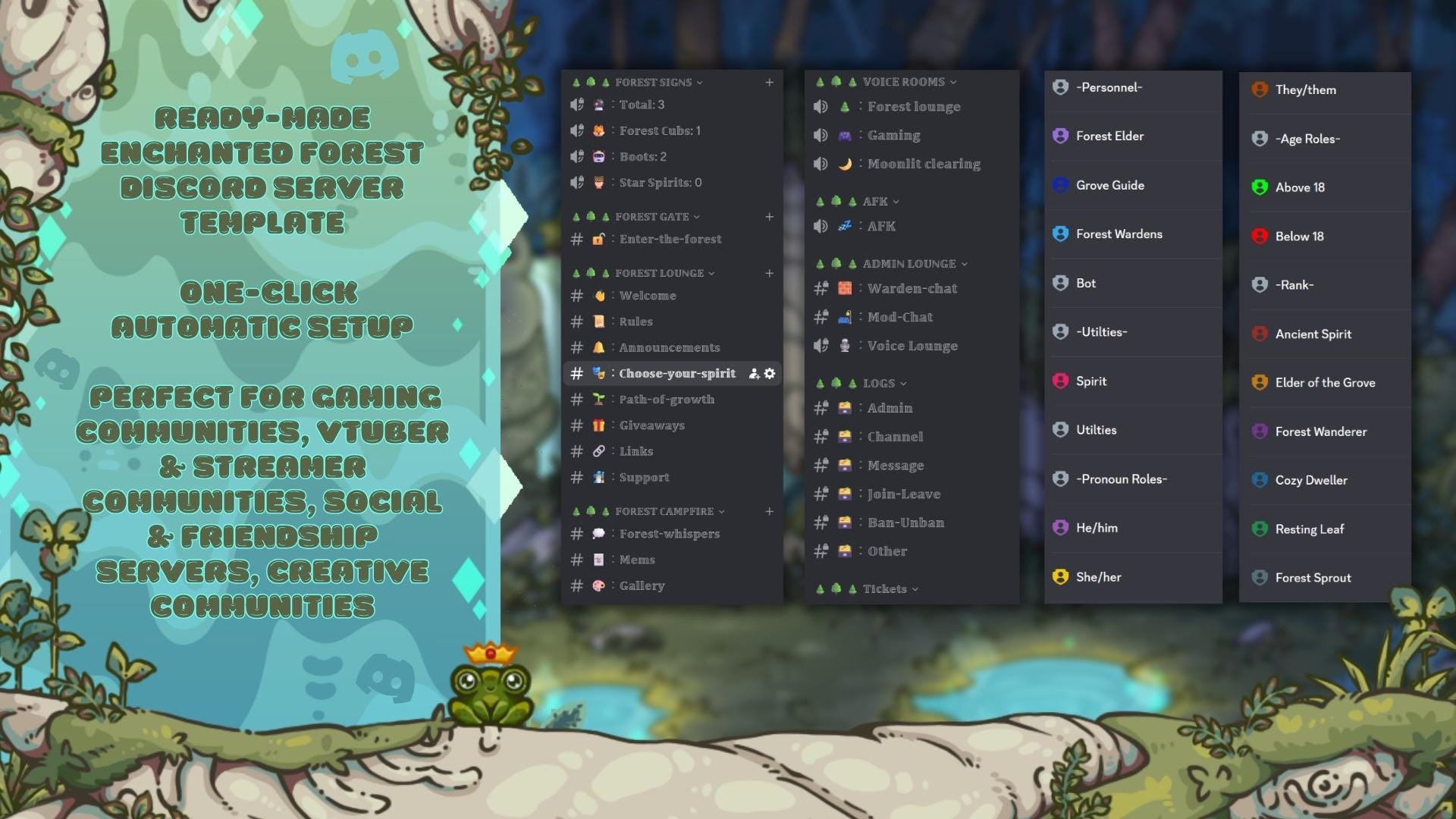 Enchanted Forest Discord Server Template – Cute Gaming & Roleplay Setup