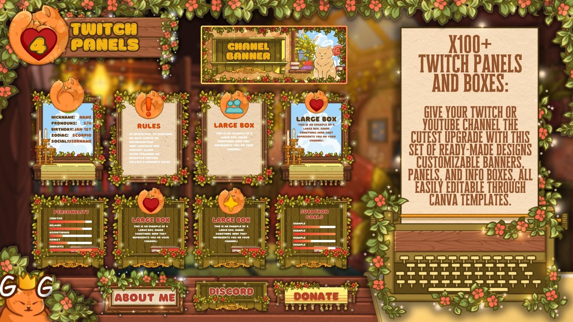 Ultimate Stream Overlay MASTERPACK - Cute Cats: All-In-One Stream Kit