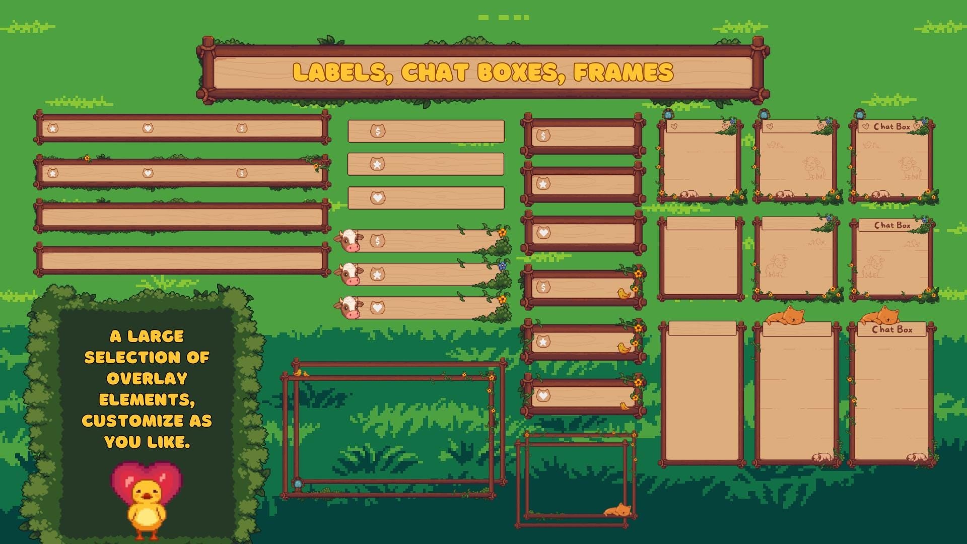 Animated Stream Overlay Boost Pack: Pixel Farm