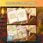 Animated Stream Schedule in Cozy Cats Theme, Customizable Templates