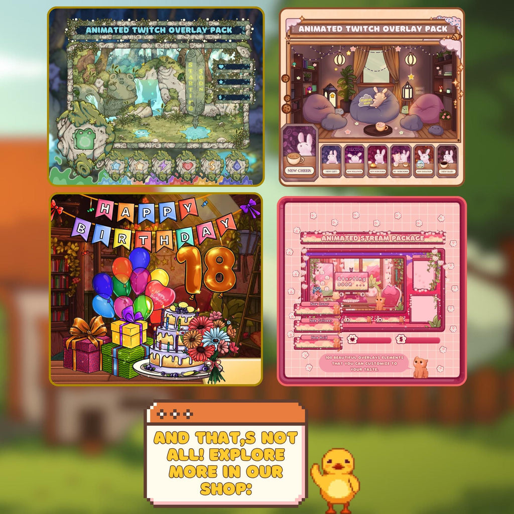 Twitch Panels & Banners –  Cozy Pixel Farm Theme | Custom Template