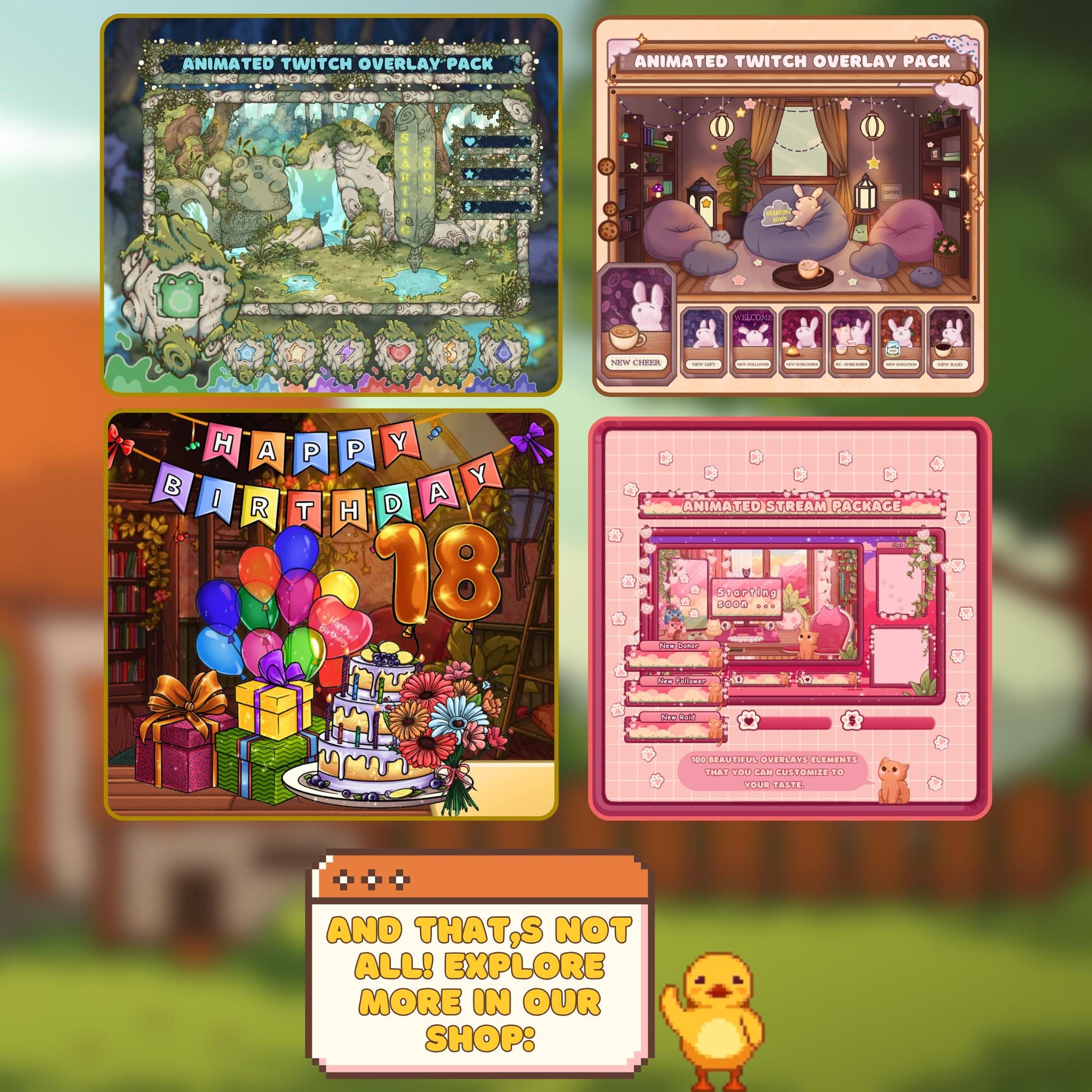 Twitch Panels & Banners –  Cozy Pixel Farm Theme | Custom Template