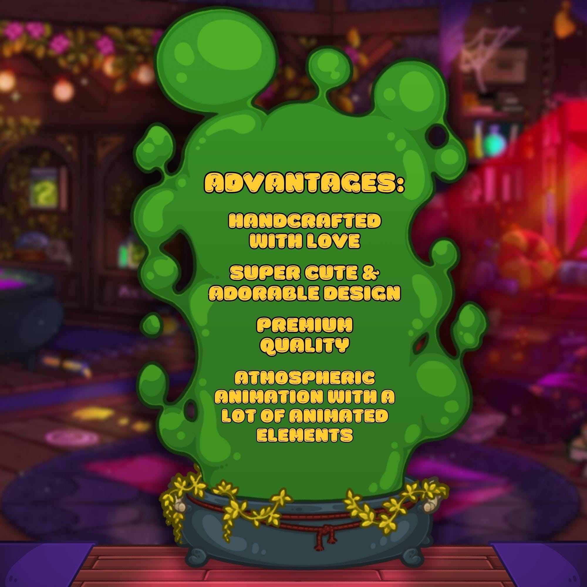 Twitch Panels & Banner Pack in Cozy Witch Style for Streamers & VTubers