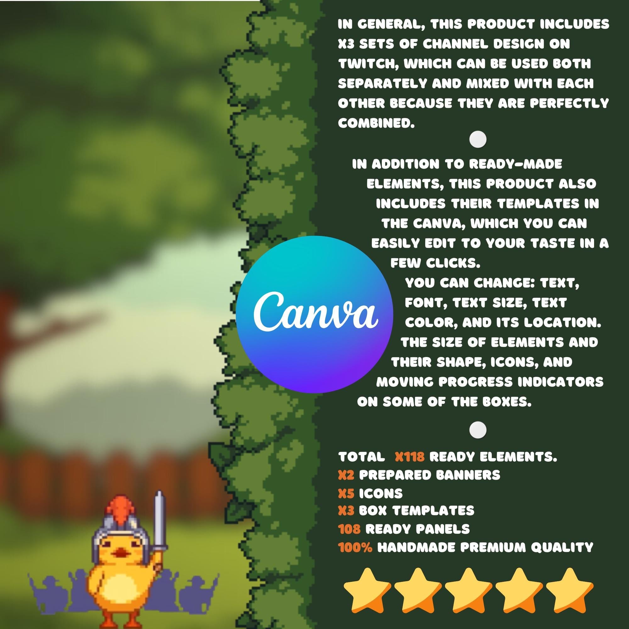 Twitch Panels & Banners –  Cozy Pixel Farm Theme | Custom Template