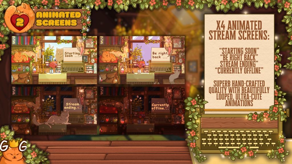 Ultimate Stream Overlay MASTERPACK - Cute Cats: All-In-One Stream Kit