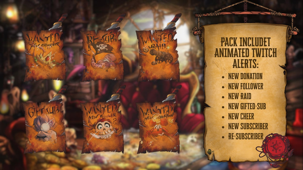 Pirate Stream Alerts | Animated Wanted Poster Theme | Twitch & YouTube