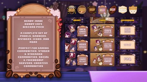 Coffee Bunny Discord Pack — server icons preview