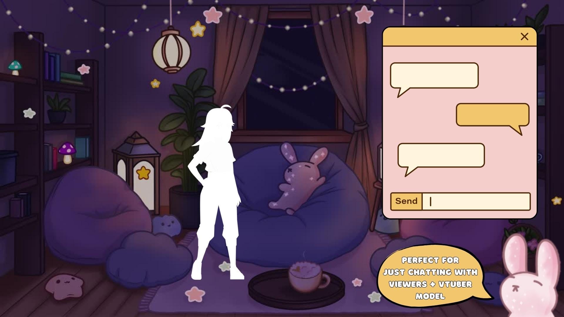 Animated background - Lofi Bunny Room | For VTubers & Streamers