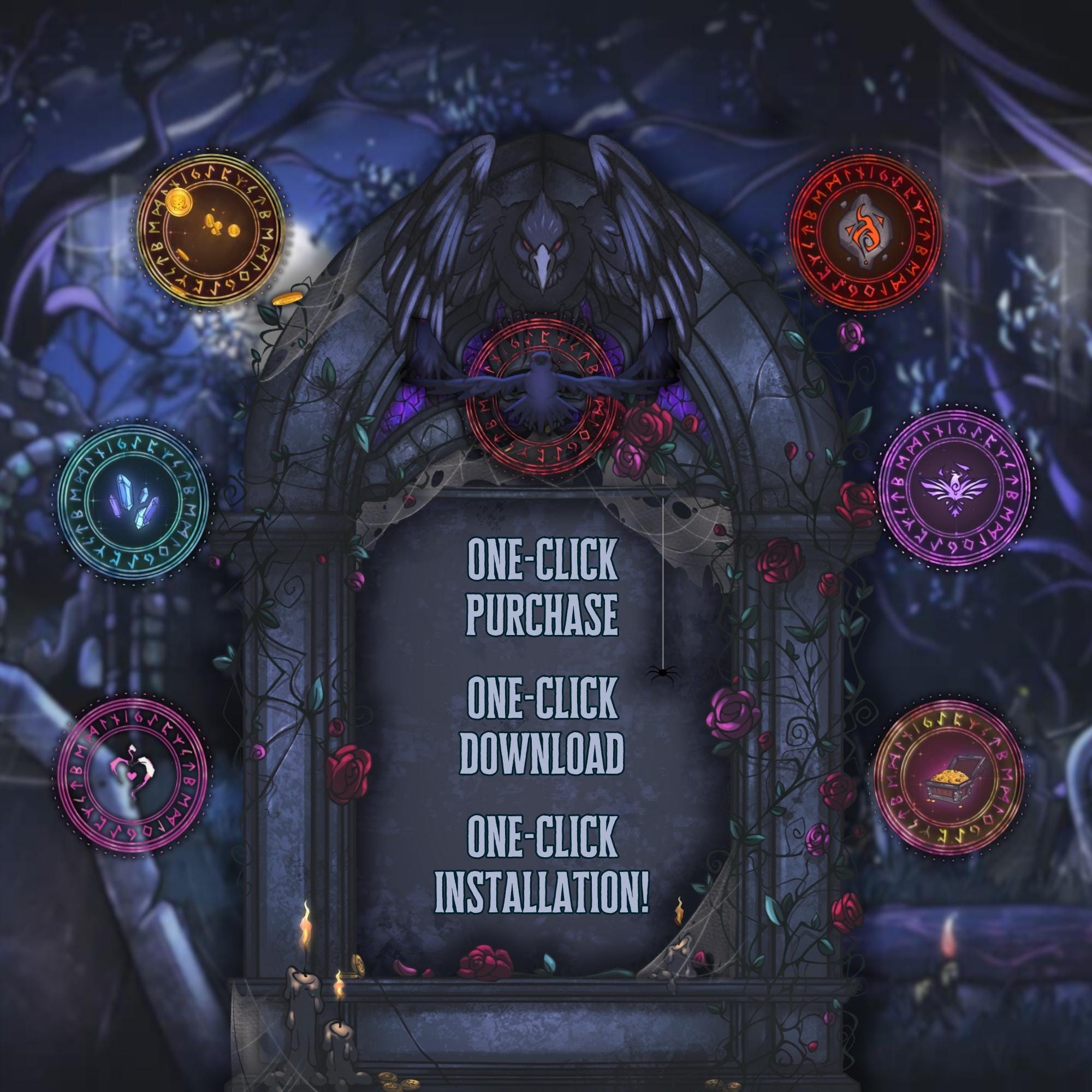Magic Spells Stream Alerts – Dark Gothic Magical Twitch Alerts Pack