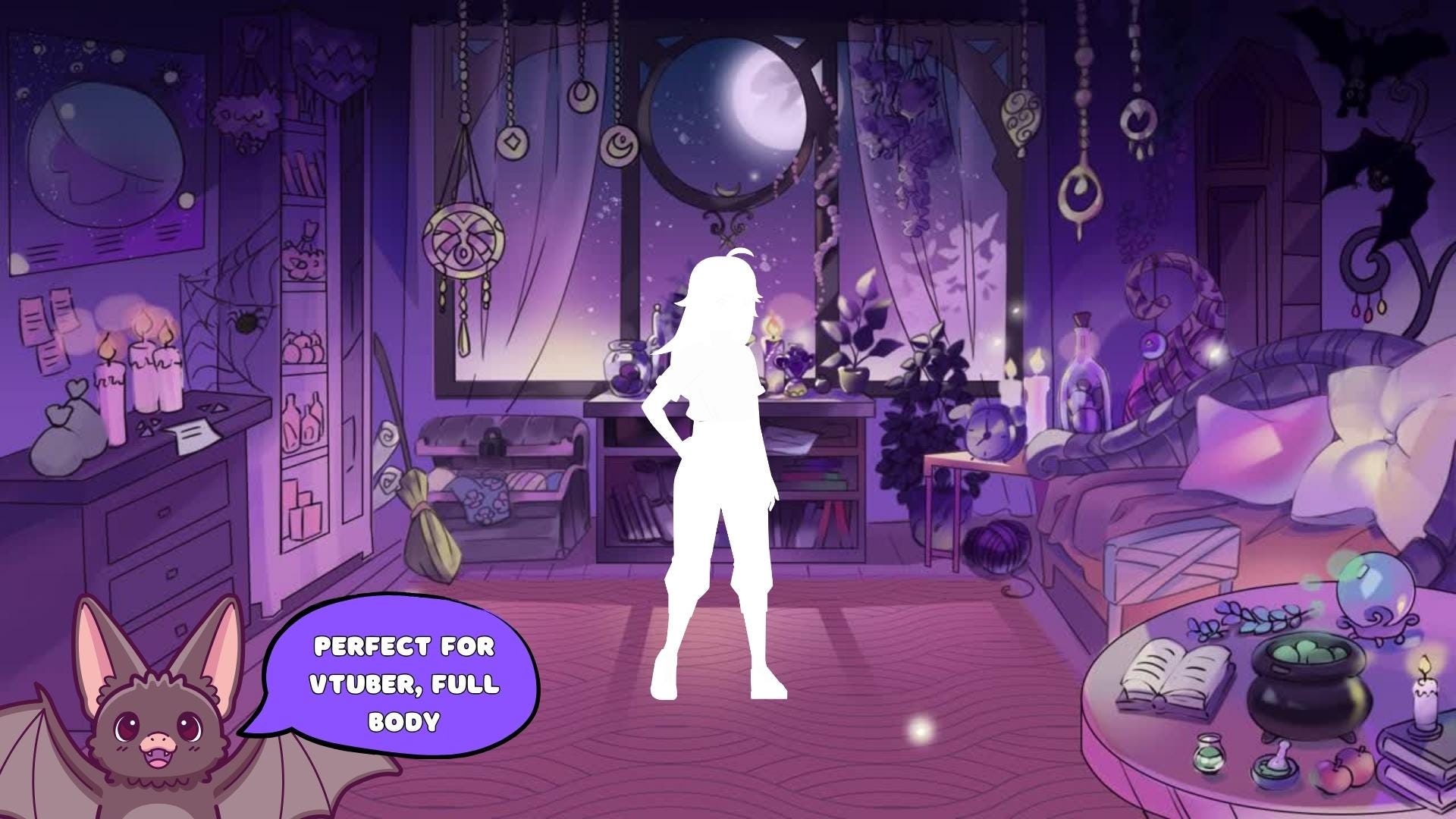 Animated background - Witch's Room | For VTubers & Streamers