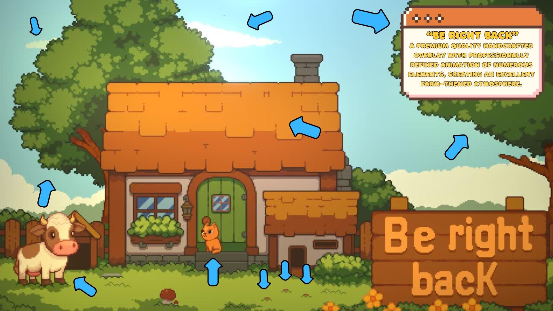 Animated Stream Screens Pack - Cozy Pixel Farm