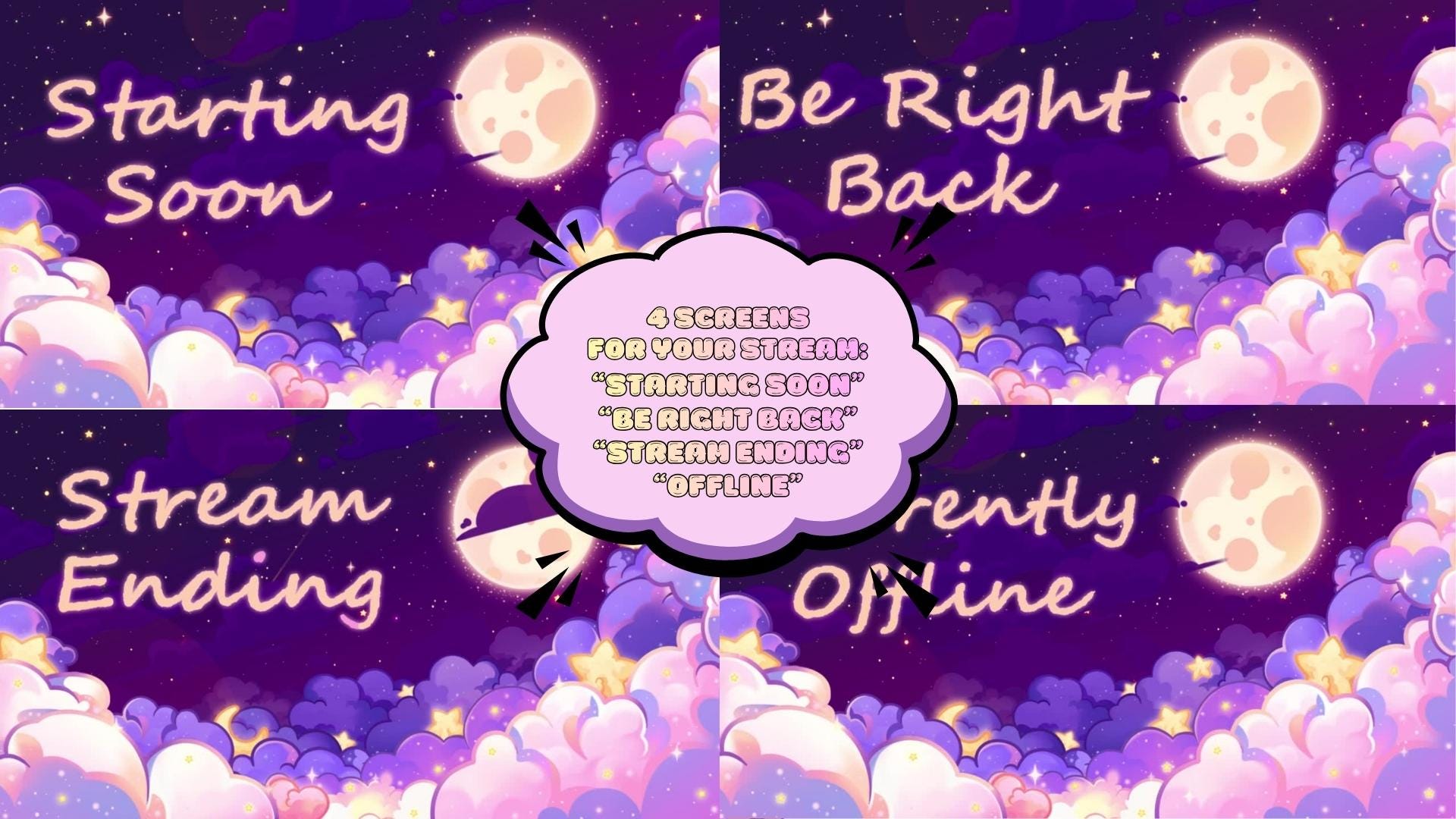 Animated Stream Screens in Cozy Galazy Room Theme