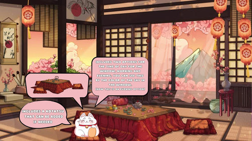 Animated background - Cozy Japanese Room | For VTubers & Streamers