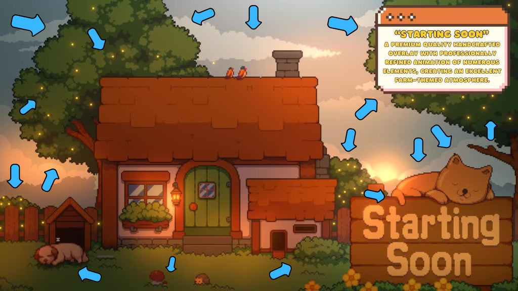 Animated Stream Screens Pack - Cozy Pixel Farm