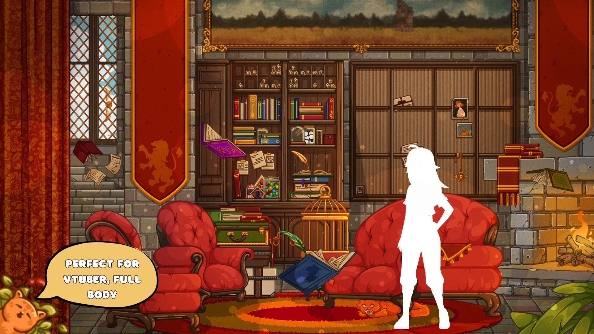 Animated background - Wizard Room, For VTubers & Streamers