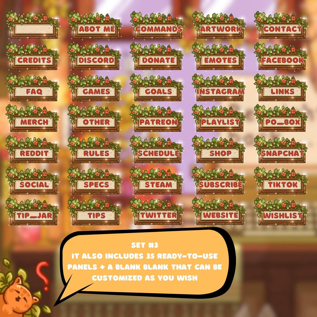 Twitch Panels & Banner Pack: Cozy Cats Style for Streamers & VTubers