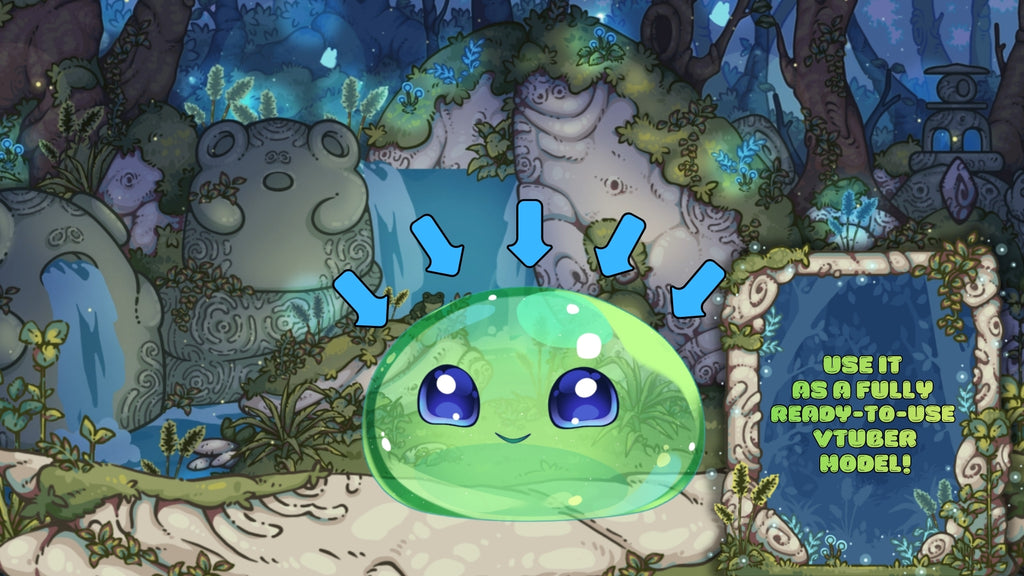 Slime VTuber Model & Pet (Mascot) Overlay — Custom Color, VTube Studio Ready