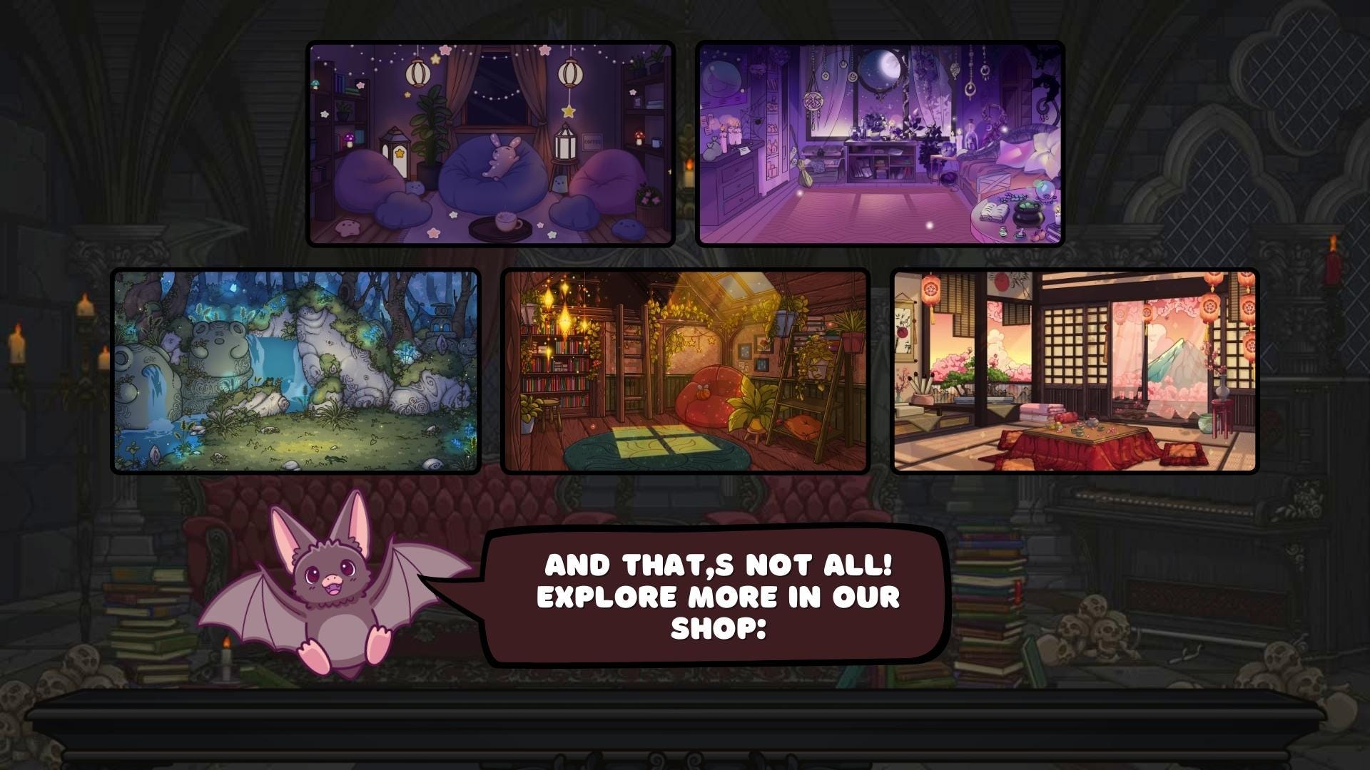 Animated background - Gothic Vampire Room | For VTubers & Streamers