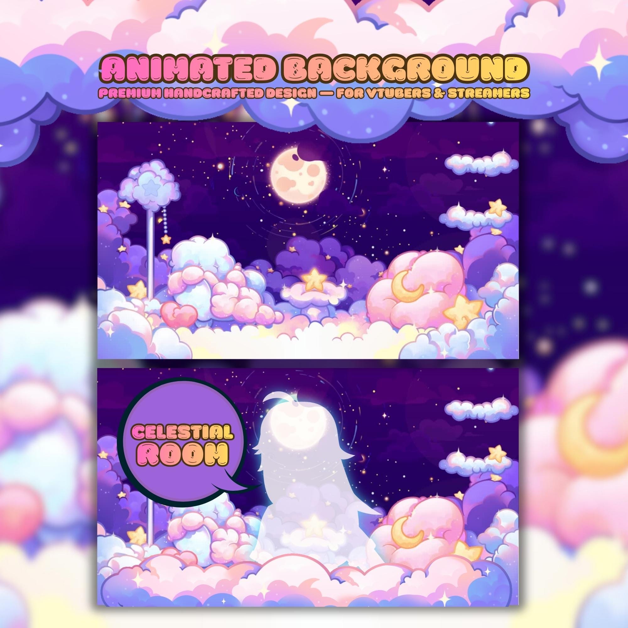Animated background - Cozy Galaxy Room | For VTubers & Streamers