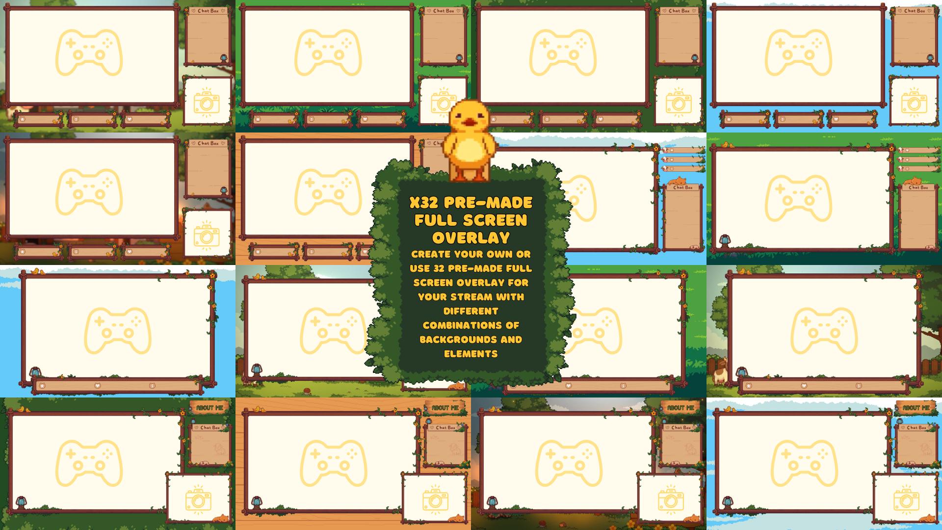 Animated Stream Overlay Boost Pack: Pixel Farm