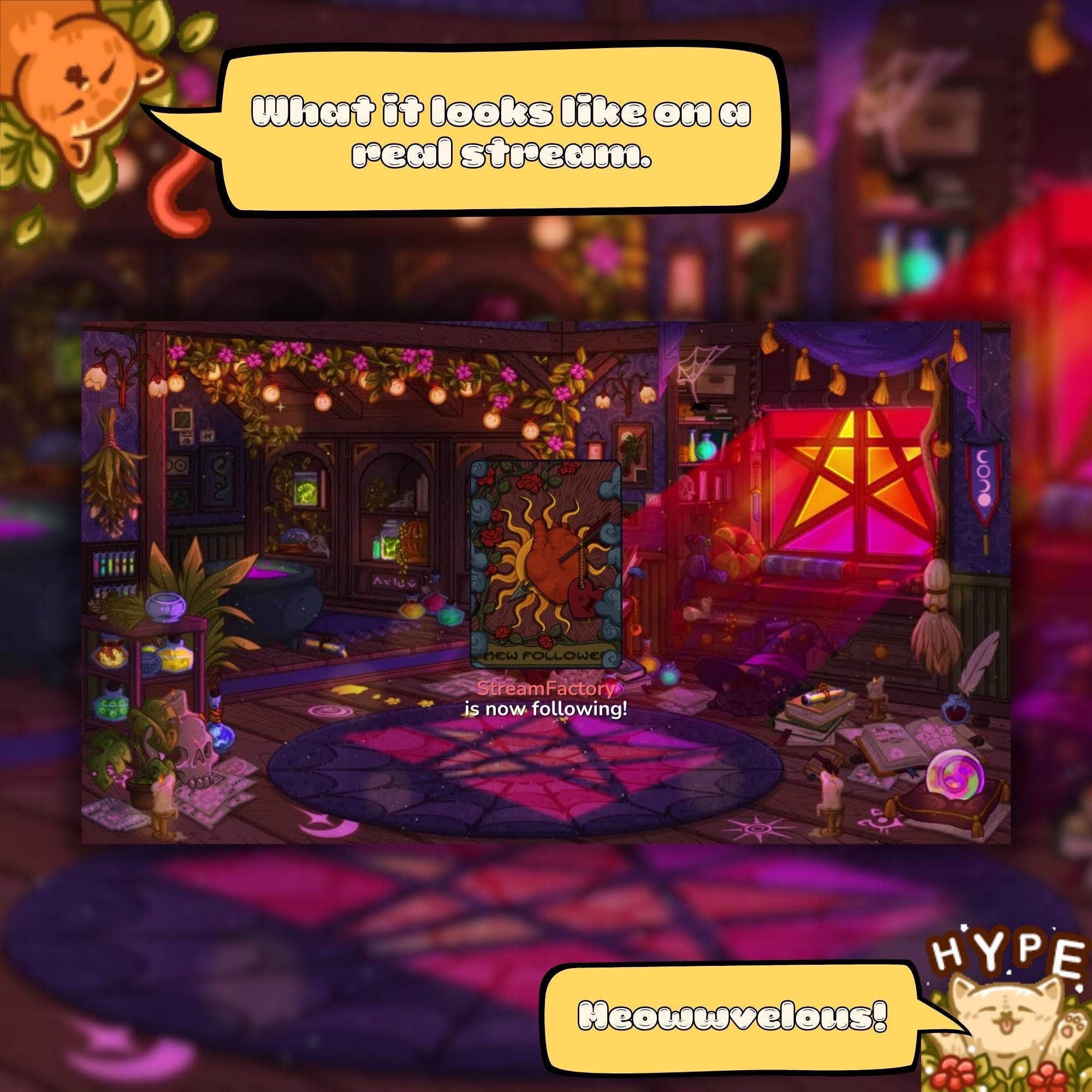 Animated Stream Alerts Pack in Magical Tarot Cards