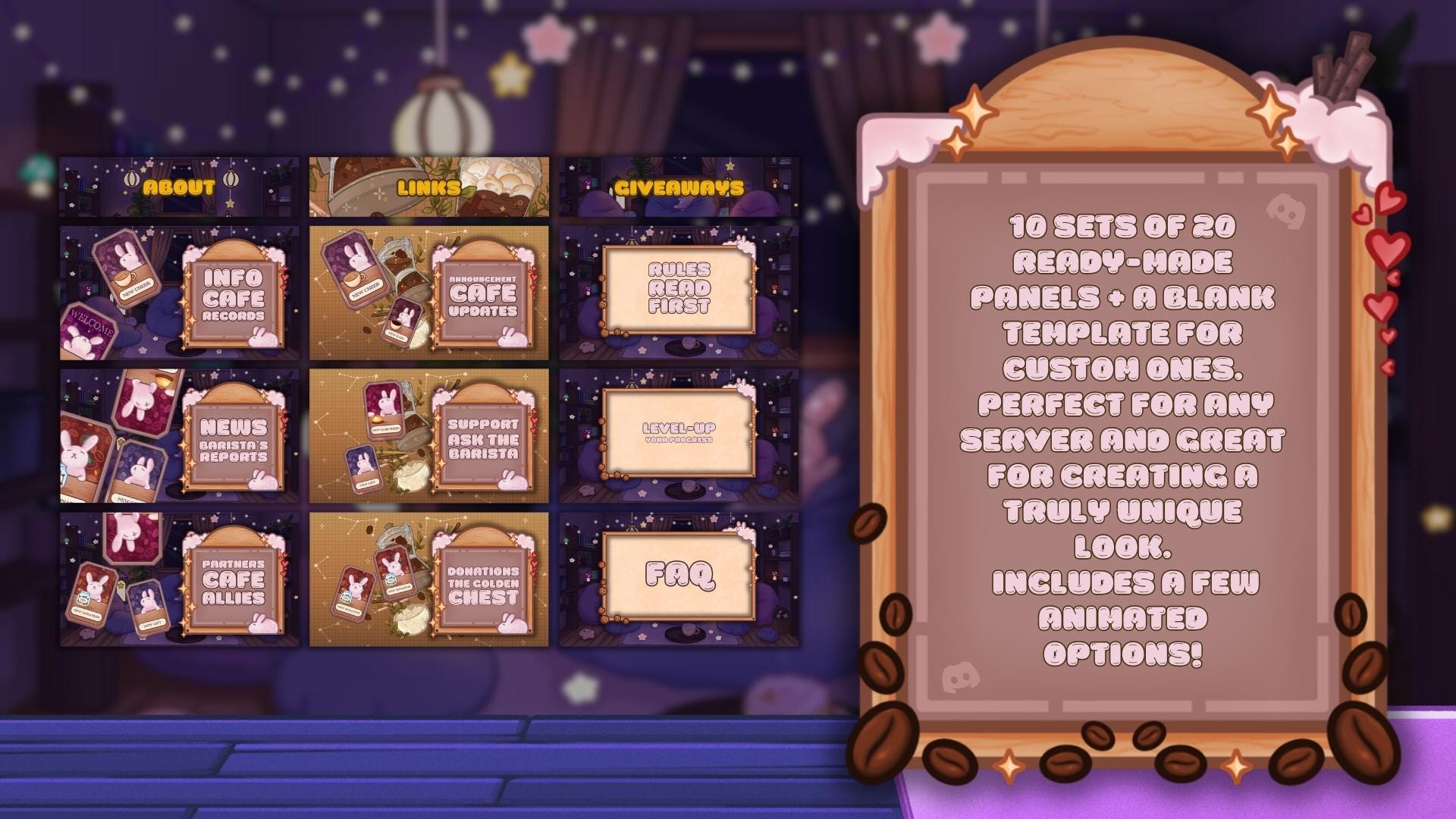 Discord Pack in Coffee Theme: Icons, Banners, Dividers