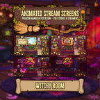 Animated Stream Screens in Cozy Witch Room Theme