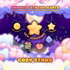 Animated Stream Alerts Pack in Cozy Galaxy Theme