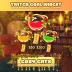 Animated Twitch Goal Widget in Cozy Cats Style