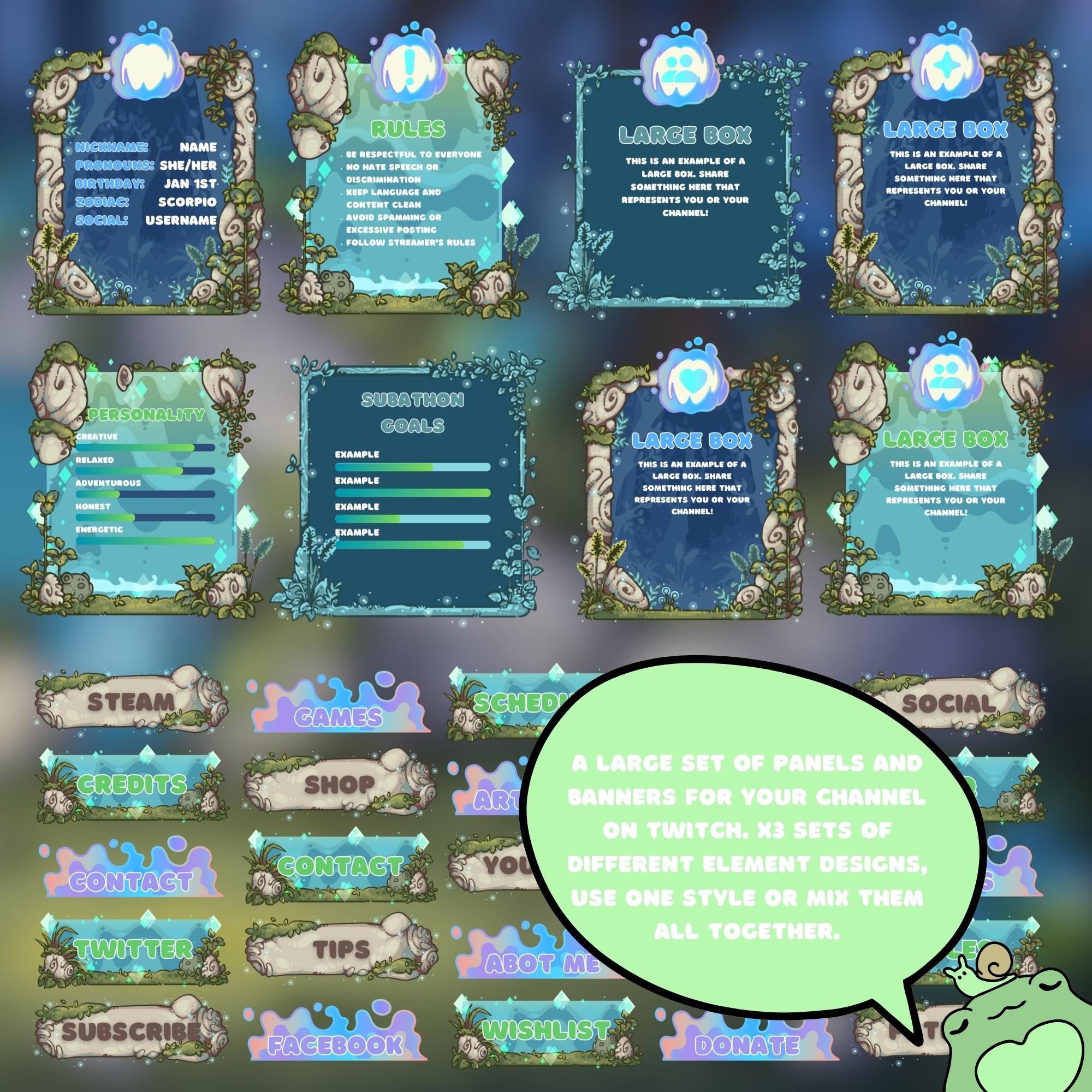 Twitch Panels & Banners – Enchanted Forest Theme | Custom Template