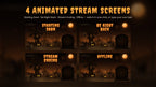 Interactive Halloween Stream Overlay — Zombies React to Chat, Curse Wheel, 4 Screens & Webcam Frame