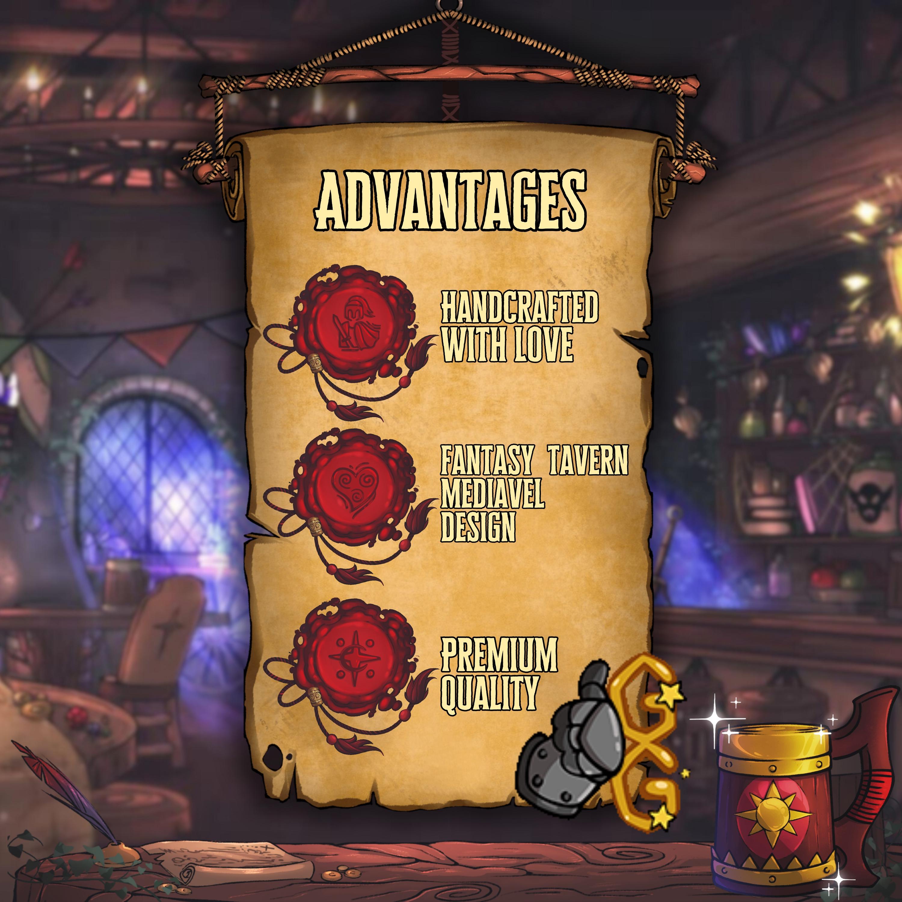 Twitch Badges Set | Fantasy Tavern Stream Icons + Channel Point | Cozy Medieval RPG Style for Streamers