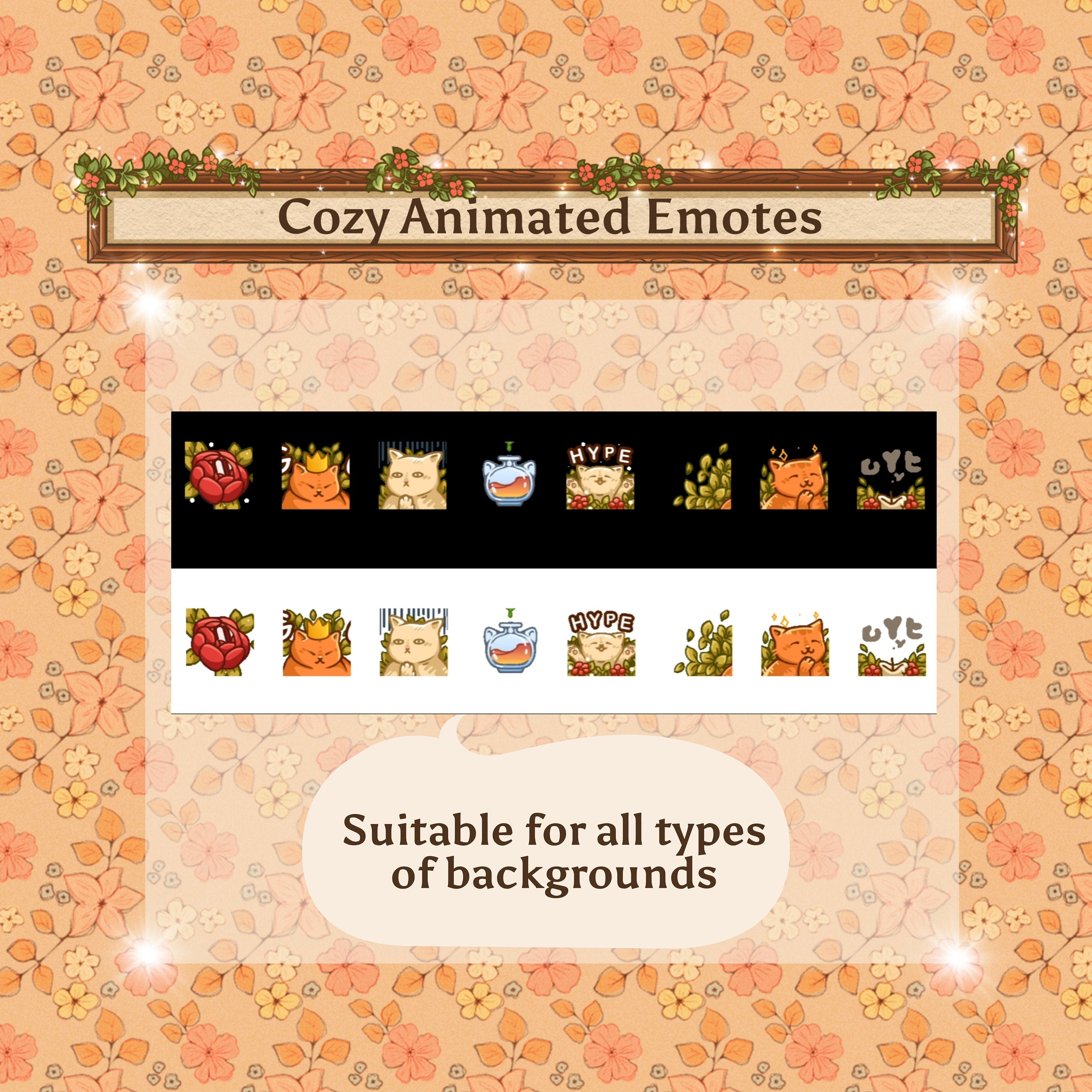 Animated Twitch & Discord Emotes - Cozy Cat Pack