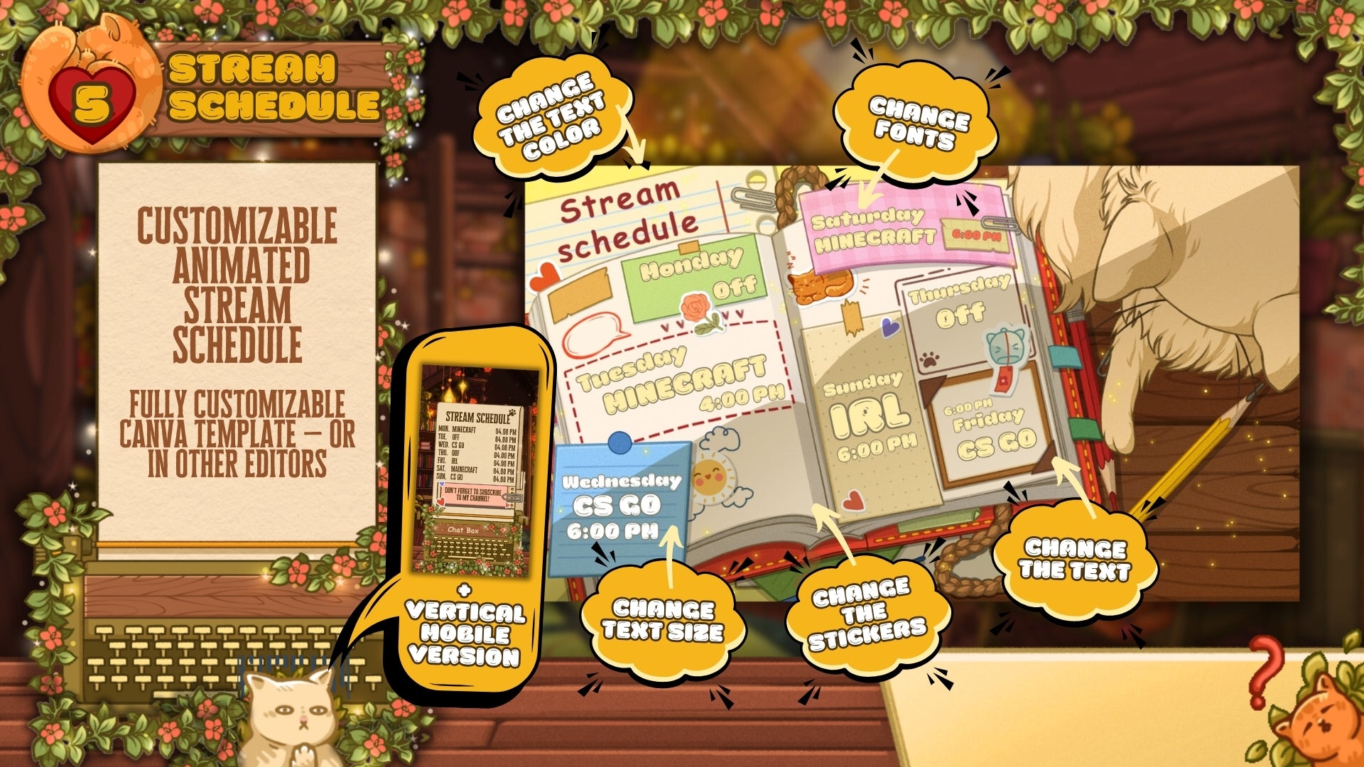 Ultimate Stream Overlay MASTERPACK - Cute Cats: All-In-One Stream Kit