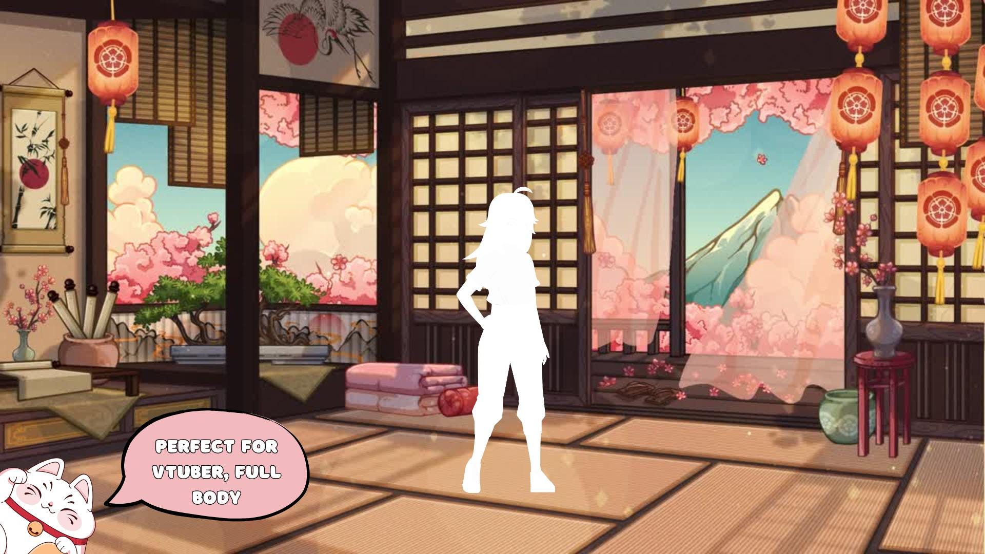 Animated background - Cozy Japanese Room | For VTubers & Streamers